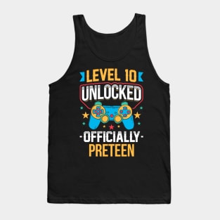 Level 10 Unlocked Official Preteen 10th Birthday Tank Top